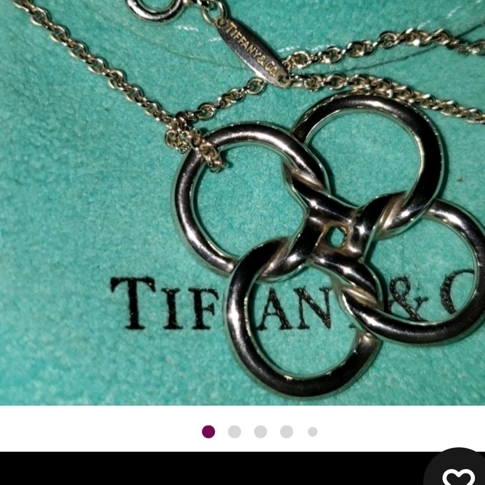 Tiffany & Co. Elsa Peretti RARE LARGE SIZE! Quadrofolio Silver Necklace